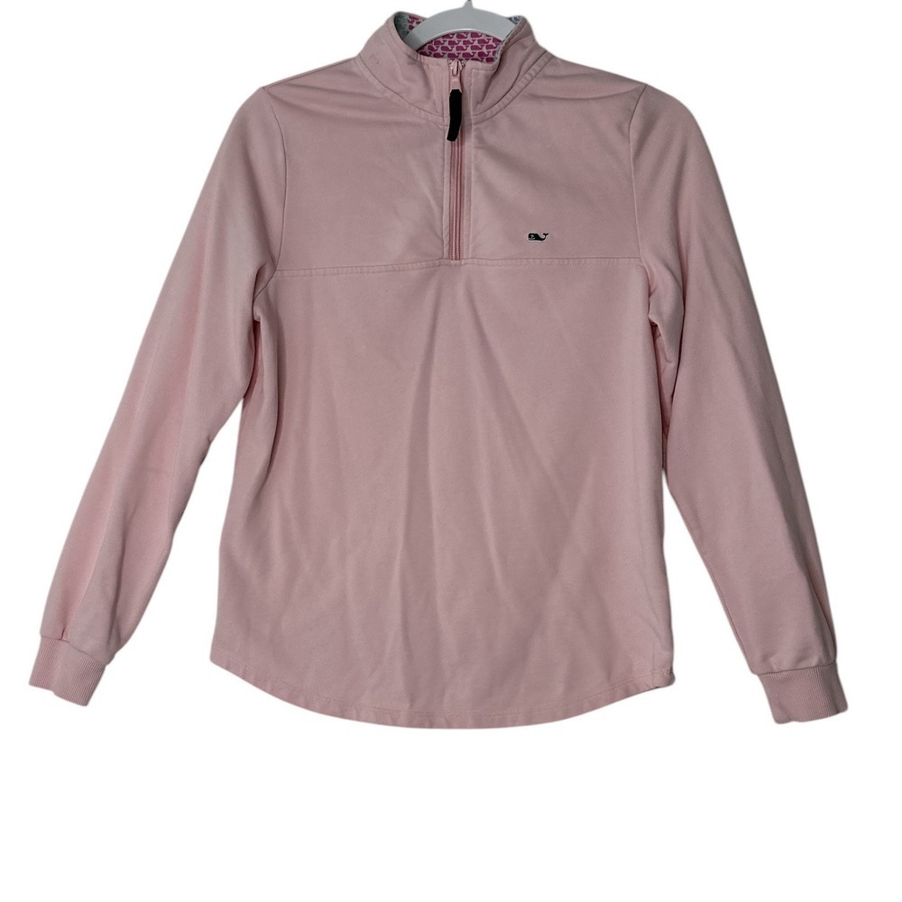 Vineyard Vines Sweater Womens Size XS 1/4 Zip Pullover Pink Preppy Stretch